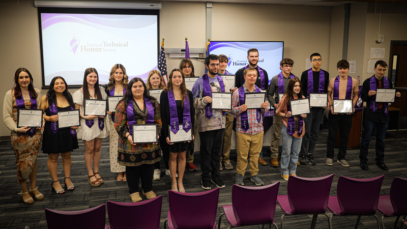 Photos of students happy with diplomas