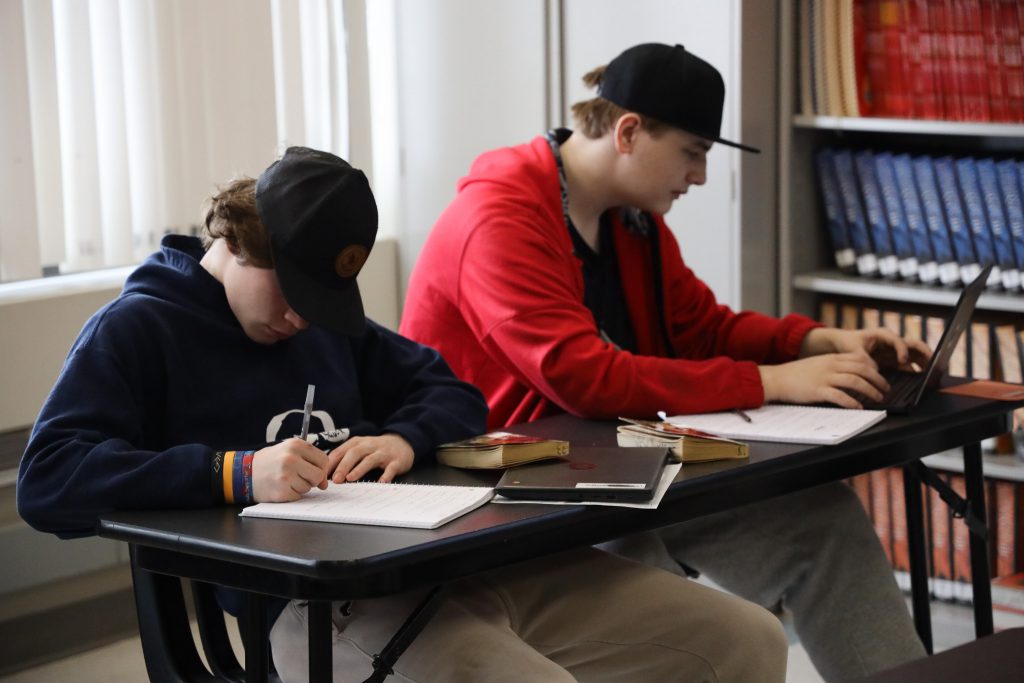 Students working in Alternative Education classroom
