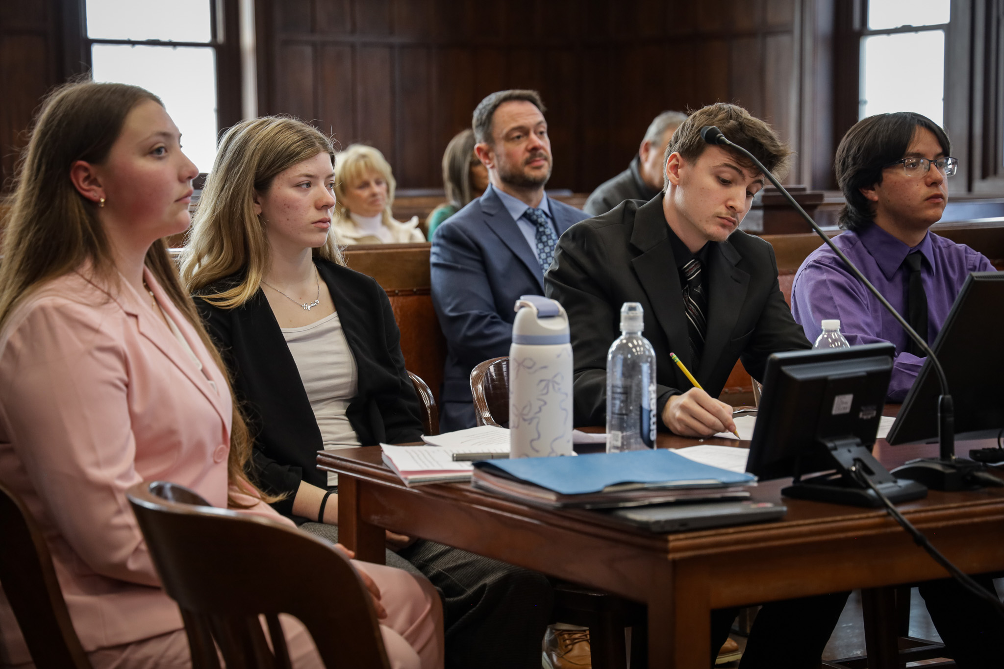 New vision government and law students in courtroom