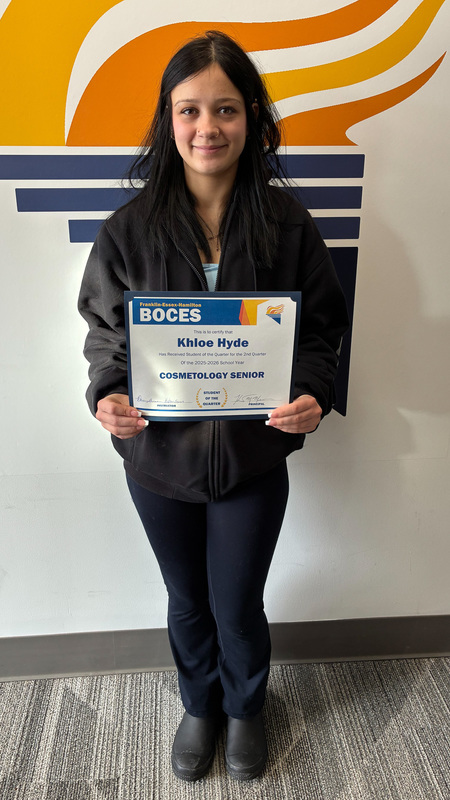 Student receiving an award