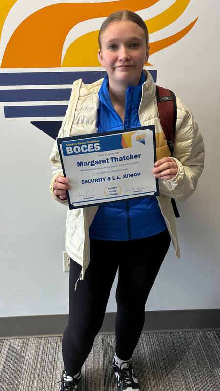 Student receiving an award