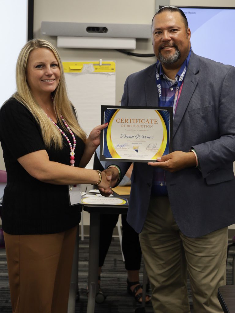 James Knight and Deona holding certificate