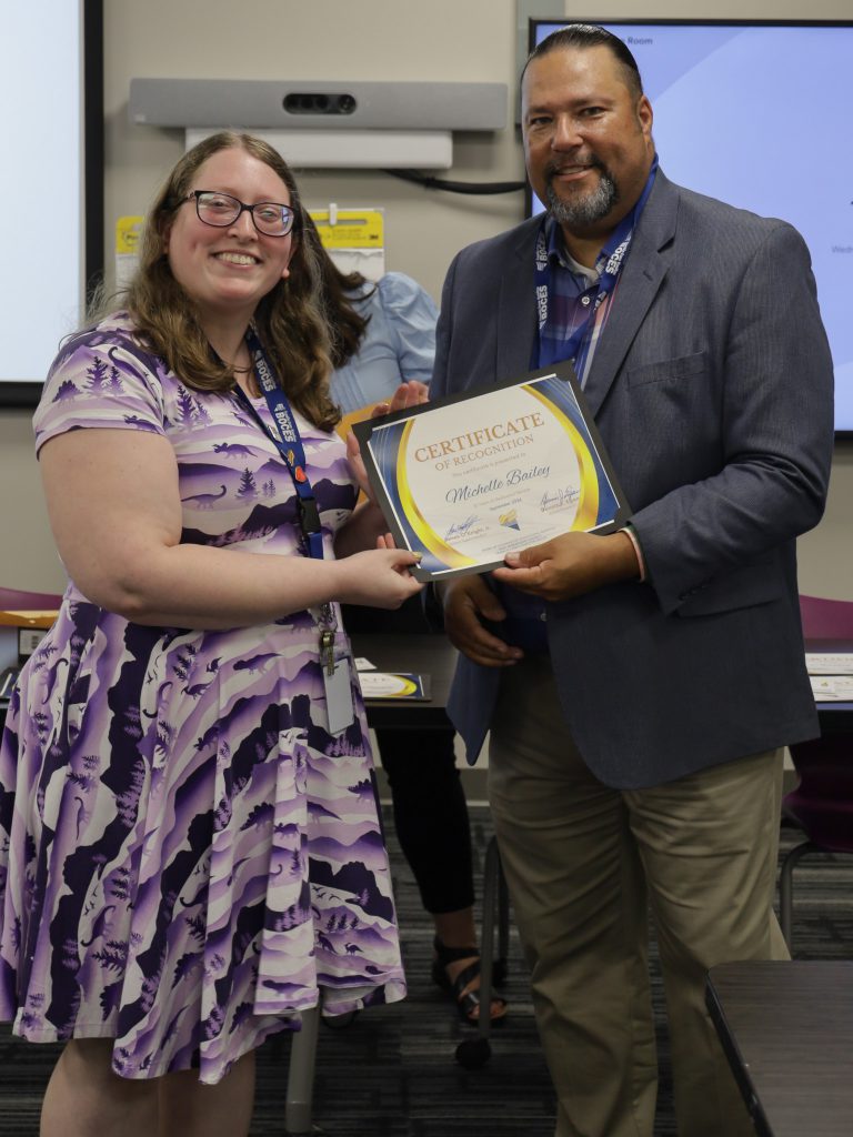 James Knight and Michelle holding certificate