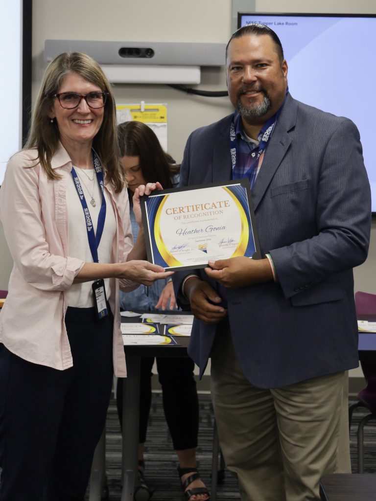 James Knight and Heather holding certificate