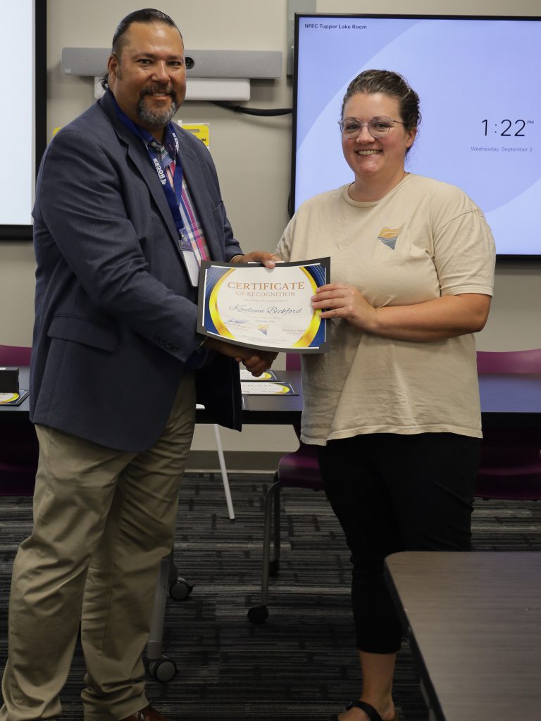 James Knight and Kaylynn holding certificate